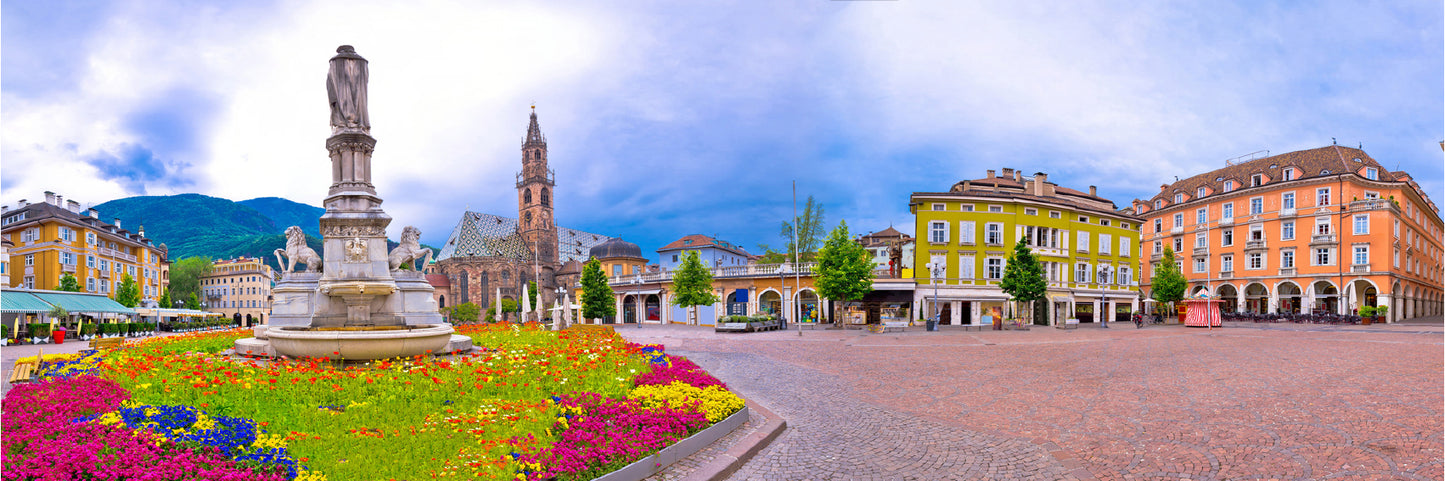 Panoramic Canvas Bolzano Main Square Photograph High Quality 100% Australian Made Wall Canvas Print Ready to Hang