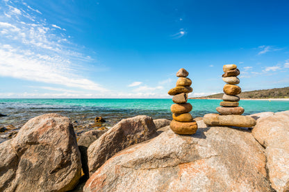 Rock Balancing Meelup Beach View Photograph Print 100% Australian Made