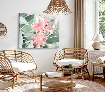 Bella Home Pink Gum Flower Closeup Faded Print Canvas Ready to hang