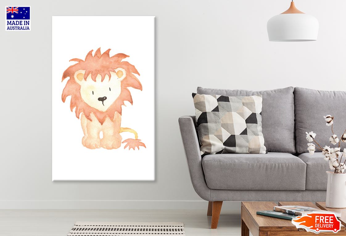 Lion Watercolor Painting Nursery & Kids Print 100% Australian Made