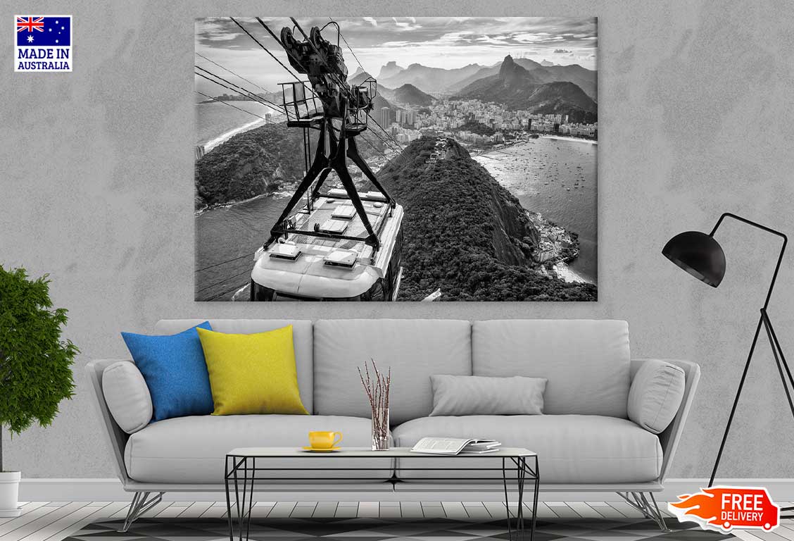 Overhead Cable Car B&W Photograph Print 100% Australian Made