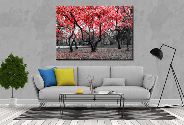 Red Trees Artistic Nature Print 100% Australian Made