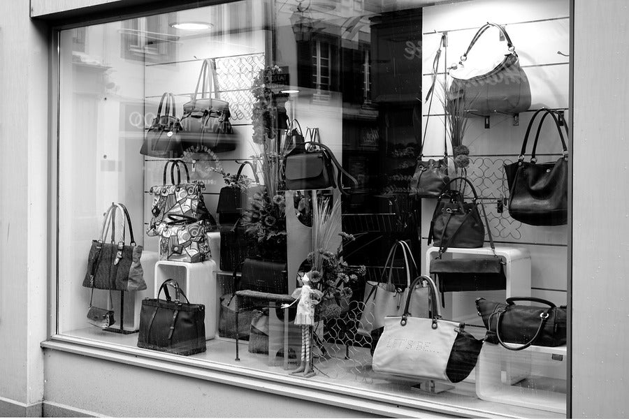 Fashion Bag Display B&W Photograph Print 100% Australian Made