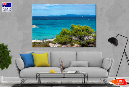 Aegean Sea View From Rock & Tree Photograph Print 100% Australian Made