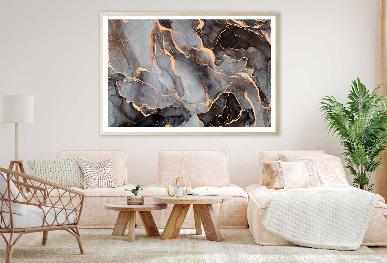 Dark Brown & Grey Abstract Design Home Decor Premium Quality Poster Print Choose Your Sizes