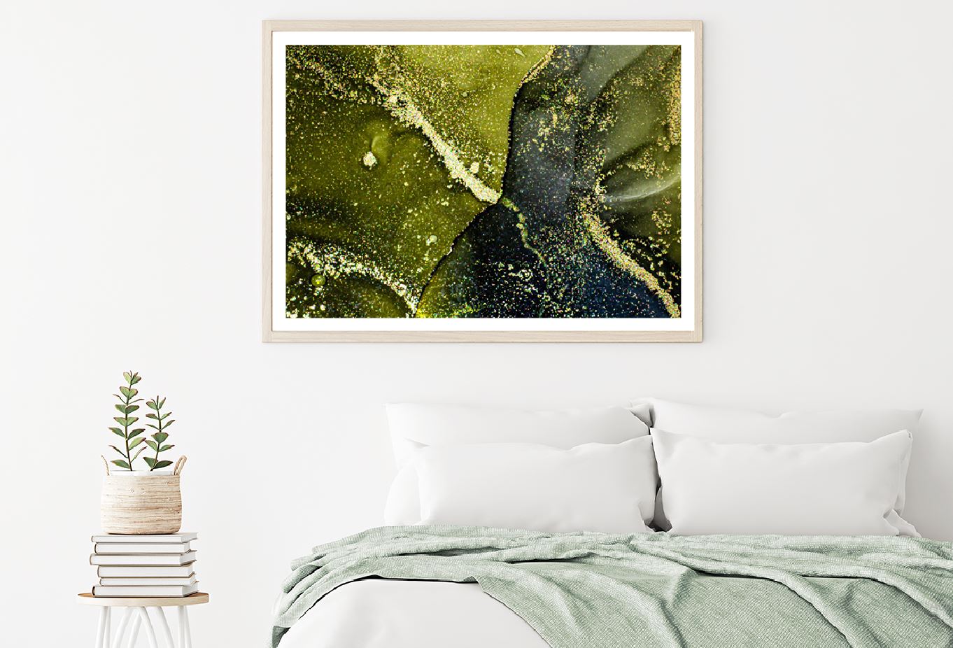 Dark Green & Gold Fluid Abstract Design Home Decor Premium Quality Poster Print Choose Your Sizes