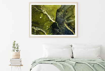 Dark Green & Gold Fluid Abstract Design Home Decor Premium Quality Poster Print Choose Your Sizes