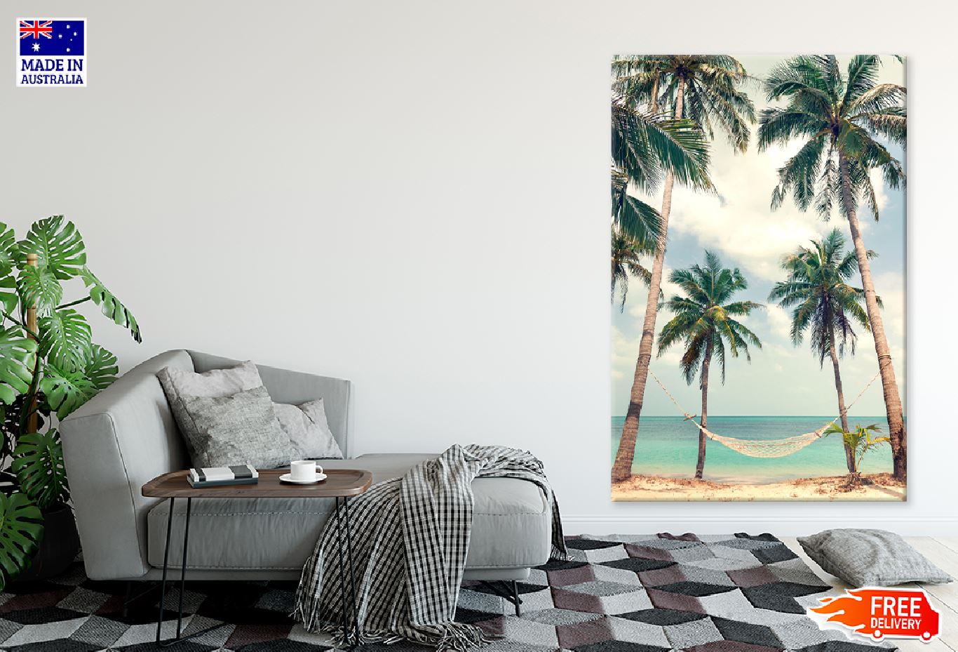 Tropical Palm Trees on Island Photograph Print 100% Australian Made