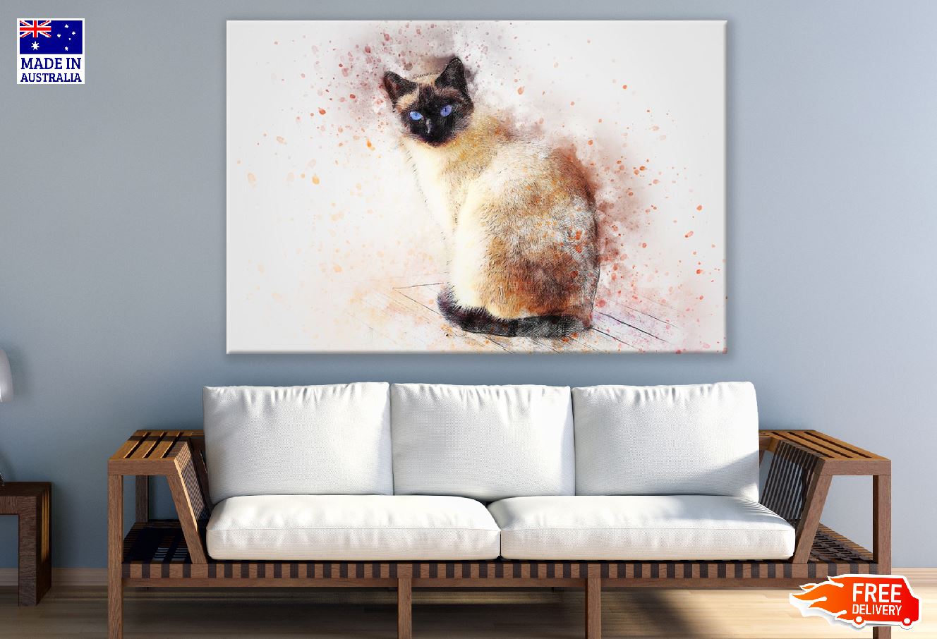 Cat Abstract Design Print 100% Australian Made