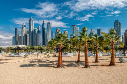 Dubai Marina Skyscrapers & Beach Photograph Print 100% Australian Made