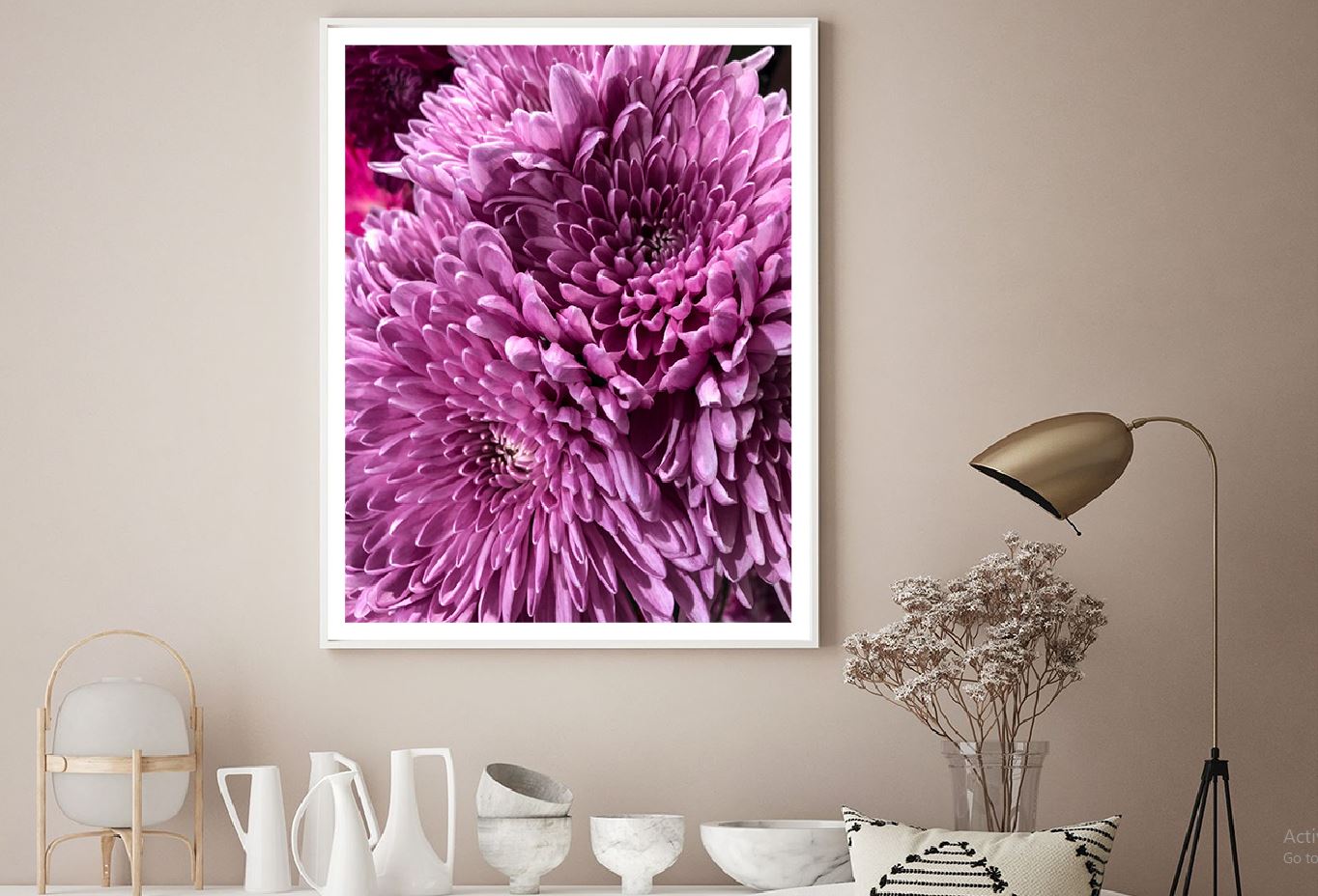 Pink Chrysanthemum Flowers View Photograph Home Decor Premium Quality Poster Print Choose Your Sizes