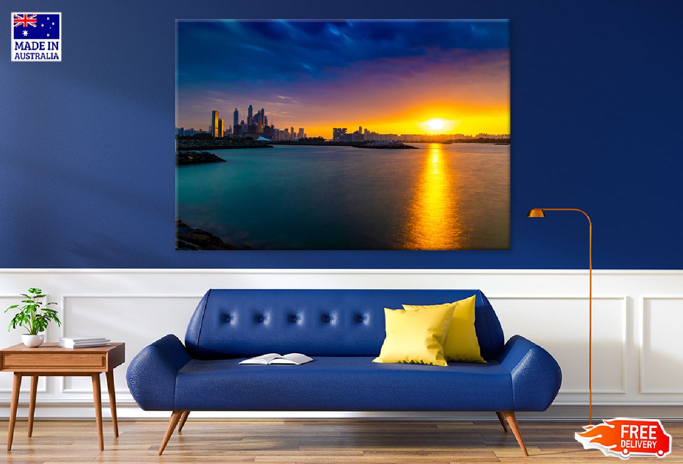 City Skyline View From Sea Sunset View Photograph Print 100% Australian Made