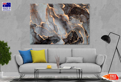 Dark Brown & Grey Abstract Design Print 100% Australian Made