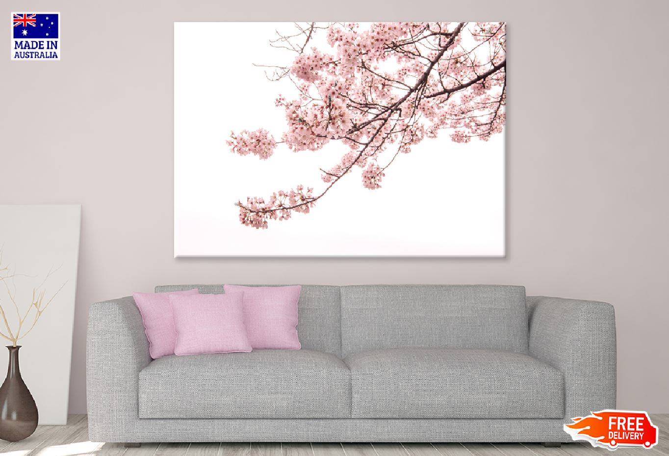 Cherry Blossom Flowers Branch View Photograph Print 100% Australian Made