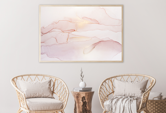 Pink White & Gold Abstract Design Home Decor Premium Quality Poster Print Choose Your Sizes