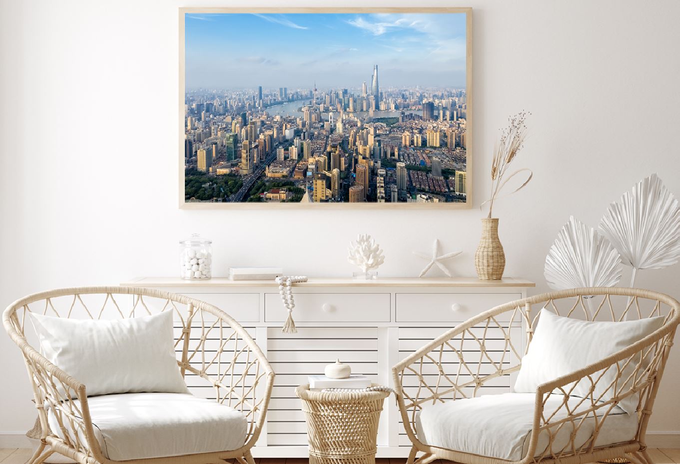 Shanghai Cityscape Dusk Aerial View Home Decor Premium Quality Poster Print Choose Your Sizes