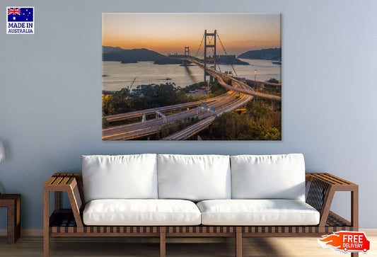 Tsing Ma Bridge Sunset View Photograph Print 100% Australian Made