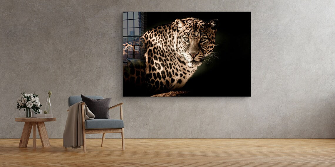 Leopard Closeup View Print Tempered Glass Wall Art 100% Made in Australia Ready to Hang