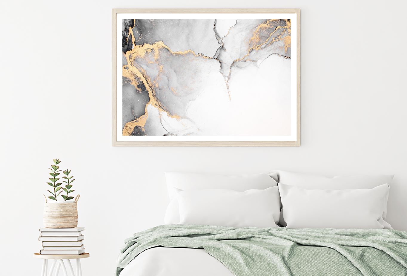 Black Gold Splash Marble Abstract Design Home Decor Premium Quality Poster Print Choose Your Sizes