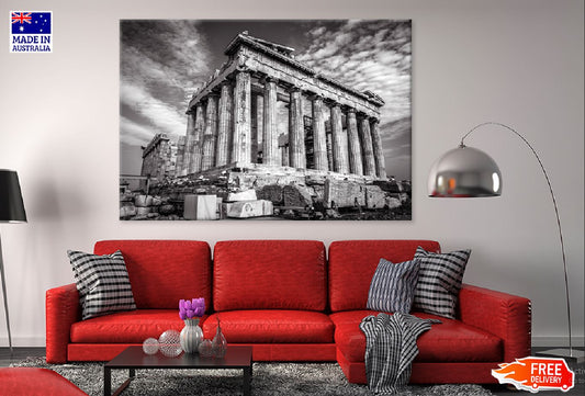 Ancient Greek Parthenon B&W View Print 100% Australian Made