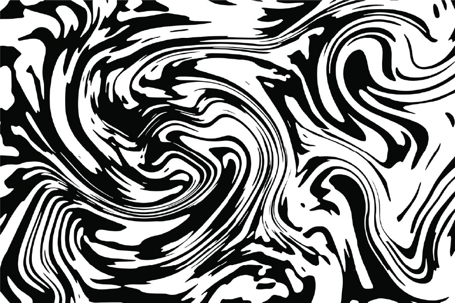 Abstract Warped Lines B&W Design Print 100% Australian Made