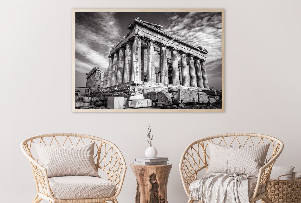 Ancient Greek Parthenon B&W View Home Decor Premium Quality Poster Print Choose Your Sizes