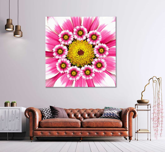Square Canvas Pink Flowers Digital Design High Quality Print 100% Australian Made