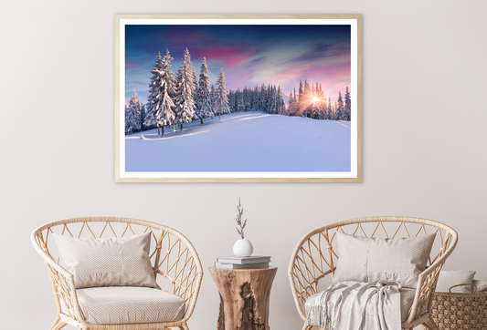 Snow Coverd Aeria & Trees View Home Decor Premium Quality Poster Print Choose Your Sizes