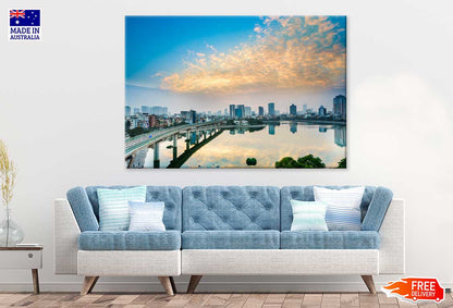 Hoang Cau Lake Hanoi Cityscape View Print 100% Australian Made