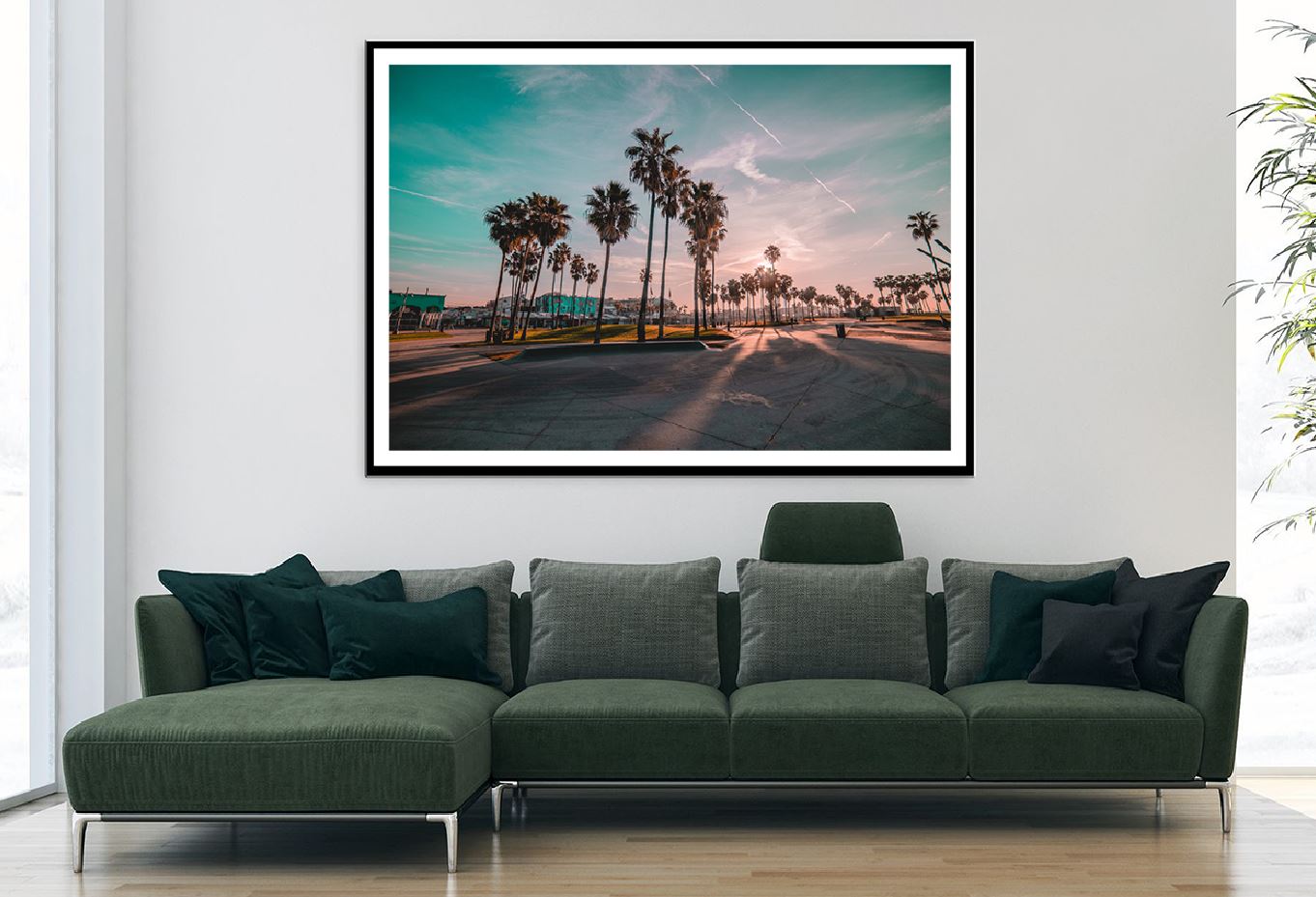 Palm Trees on Venice Sunrise View Photograph Home Decor Premium Quality Poster Print Choose Your Sizes