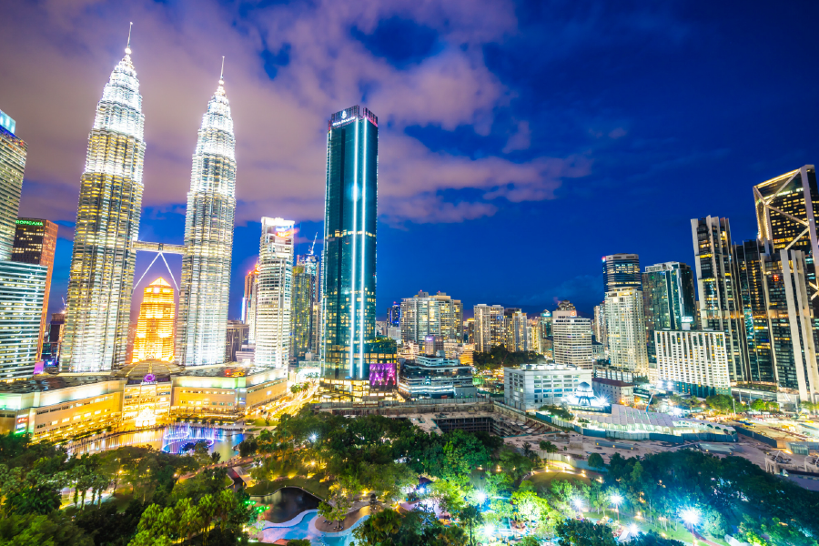 Malaysia City Nighttime View Photograph Print 100% Australian Made