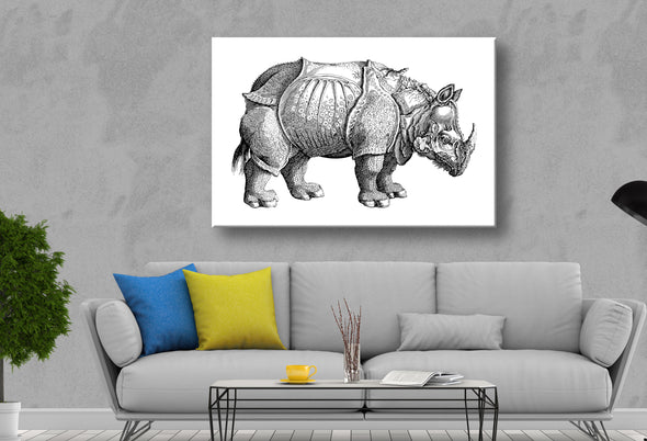 Rhino line art Print 100% Australian Made