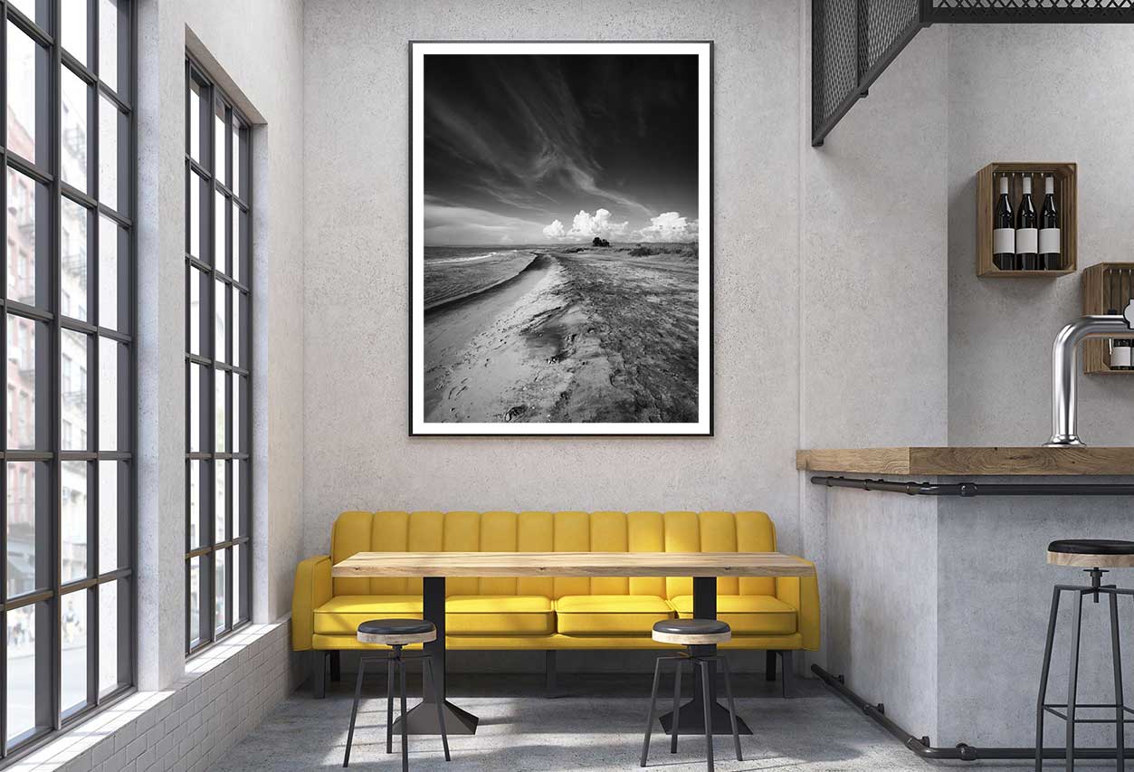 Torre Flavia Beach B&W View Photograph Home Decor Premium Quality Poster Print Choose Your Sizes