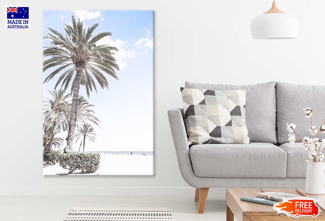 Palm Trees at Sea Shore Scenery Photograph Print 100% Australian Made