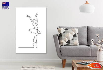 Balerina B&W Line Art Print 100% Australian Made