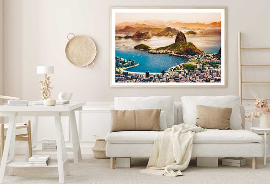 Rio de Janeiro Sea & City Aerial View Photograph Home Decor Premium Quality Poster Print Choose Your Sizes