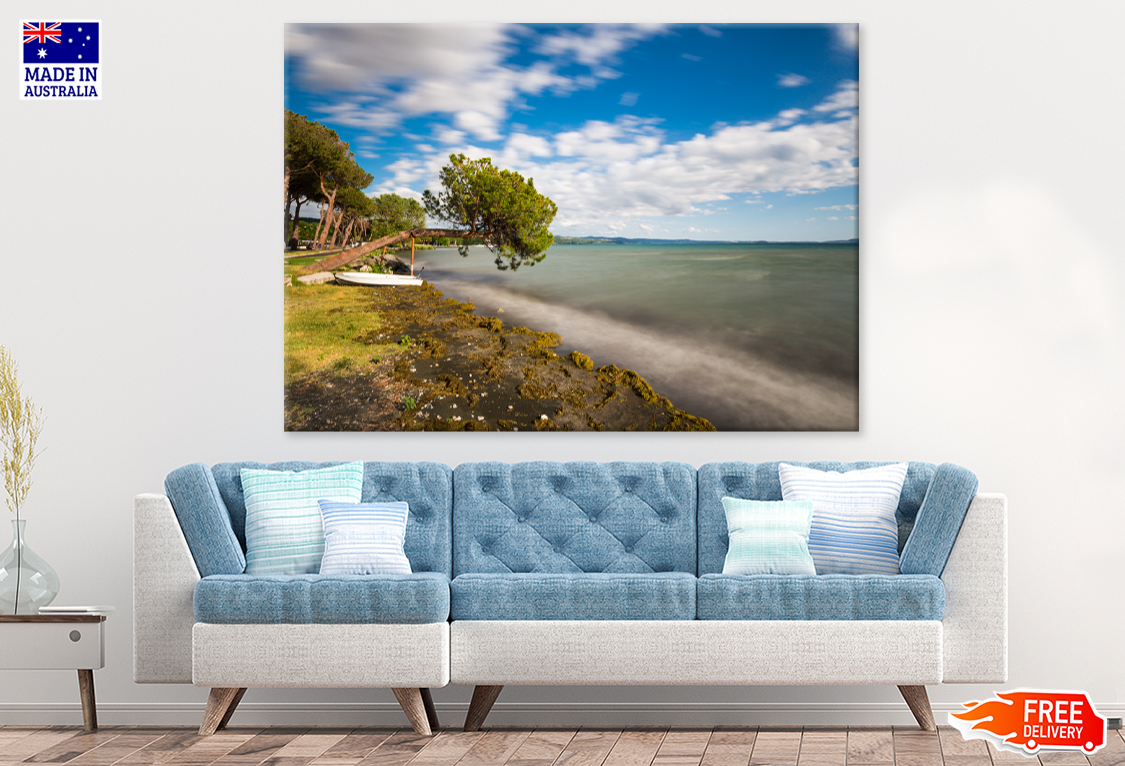 Trees & Lake Sky Scenery View Photograph Print 100% Australian Made