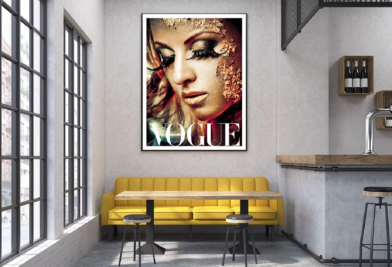 Vogue Fashion Gold Makeup Girl Closeup View Photograph Home Decor Premium Quality Poster Print Choose Your Sizes