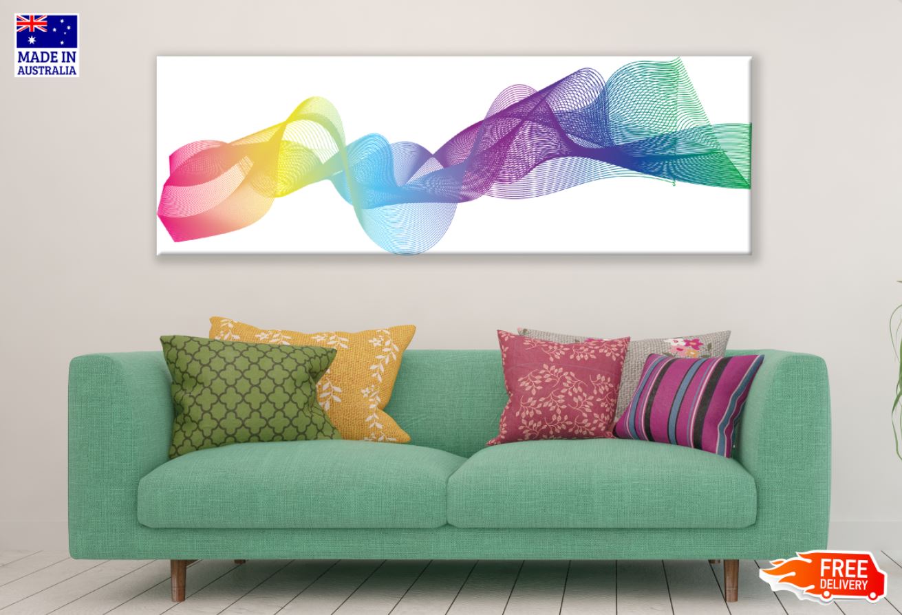 Panoramic Canvas Colorful Abstract High Quality 100% Australian Made Wall Canvas Print Ready to Hang