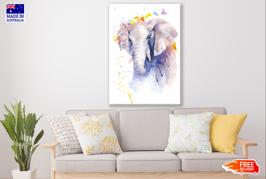 Elephant Portrait Watercolour Painting Print 100% Australian Made