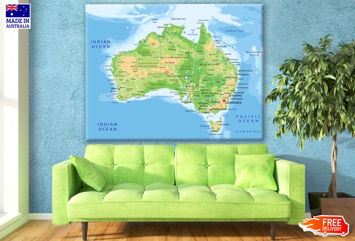 World Map Vector Print 100% Australian Made