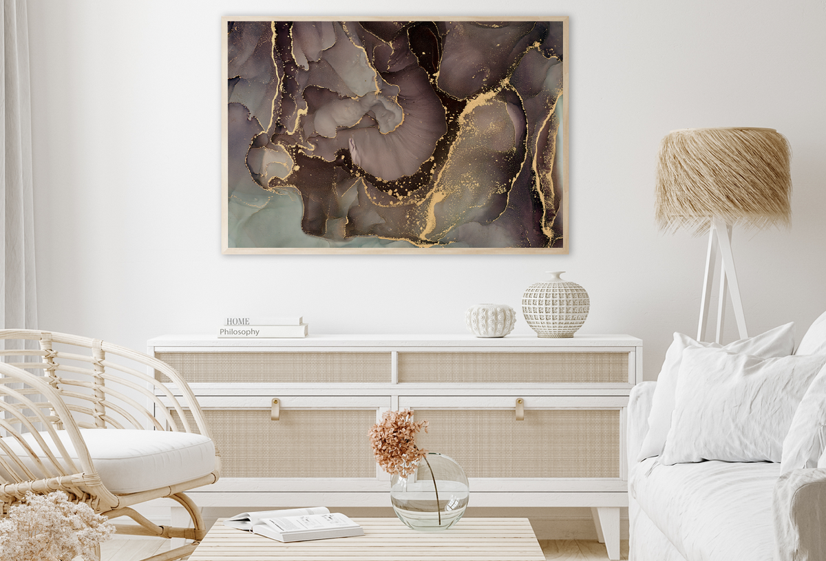Brown & Gold Abstract Design Home Decor Premium Quality Poster Print Choose Your Sizes