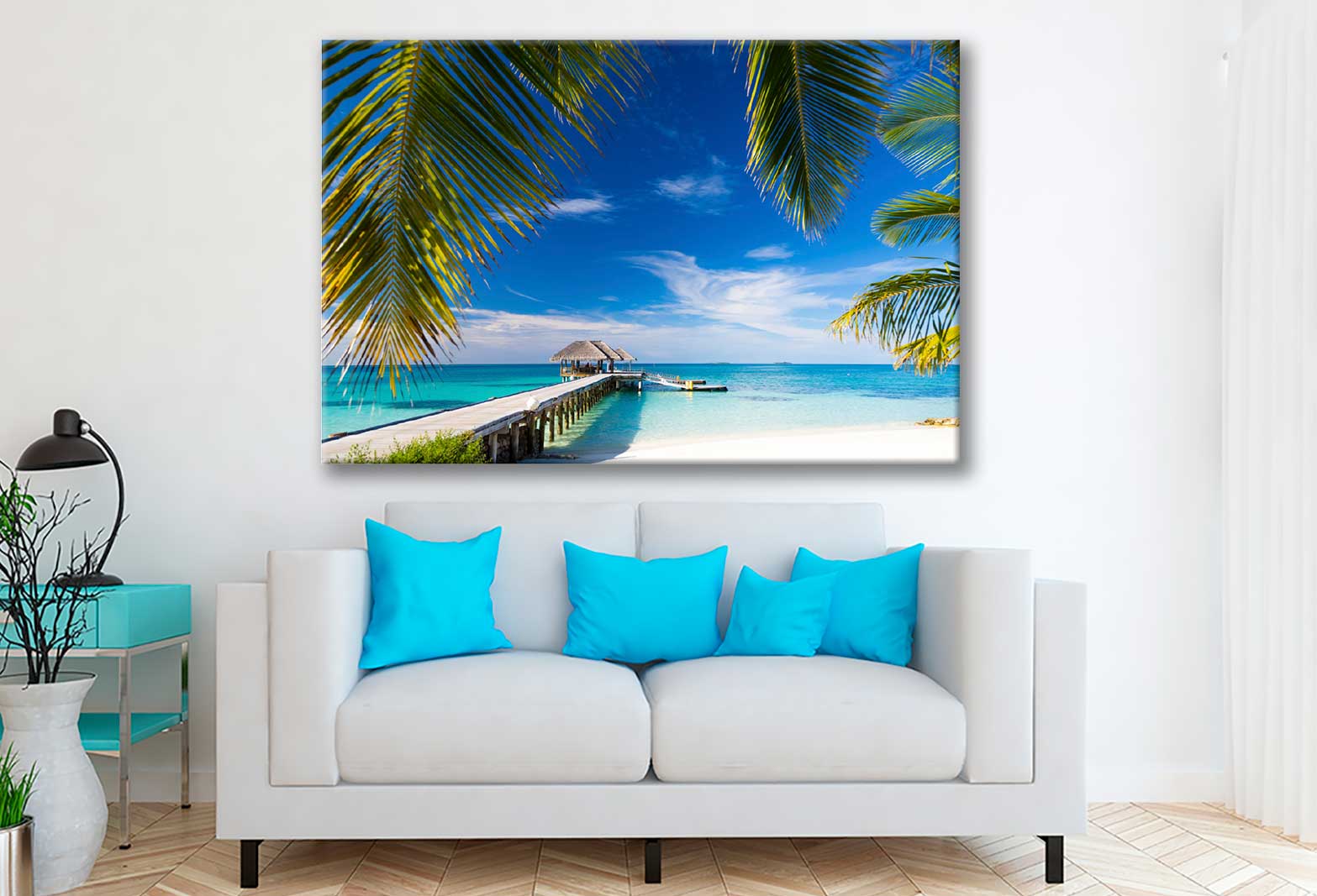 Bella Home Pier to The Beach & Sky Print Canvas Ready to hang