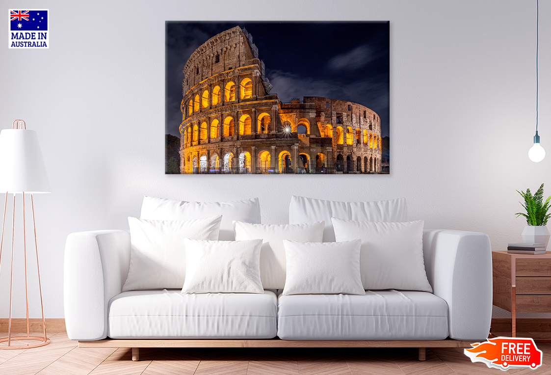 Coliseum Rome Night View Photograph Print 100% Australian Made