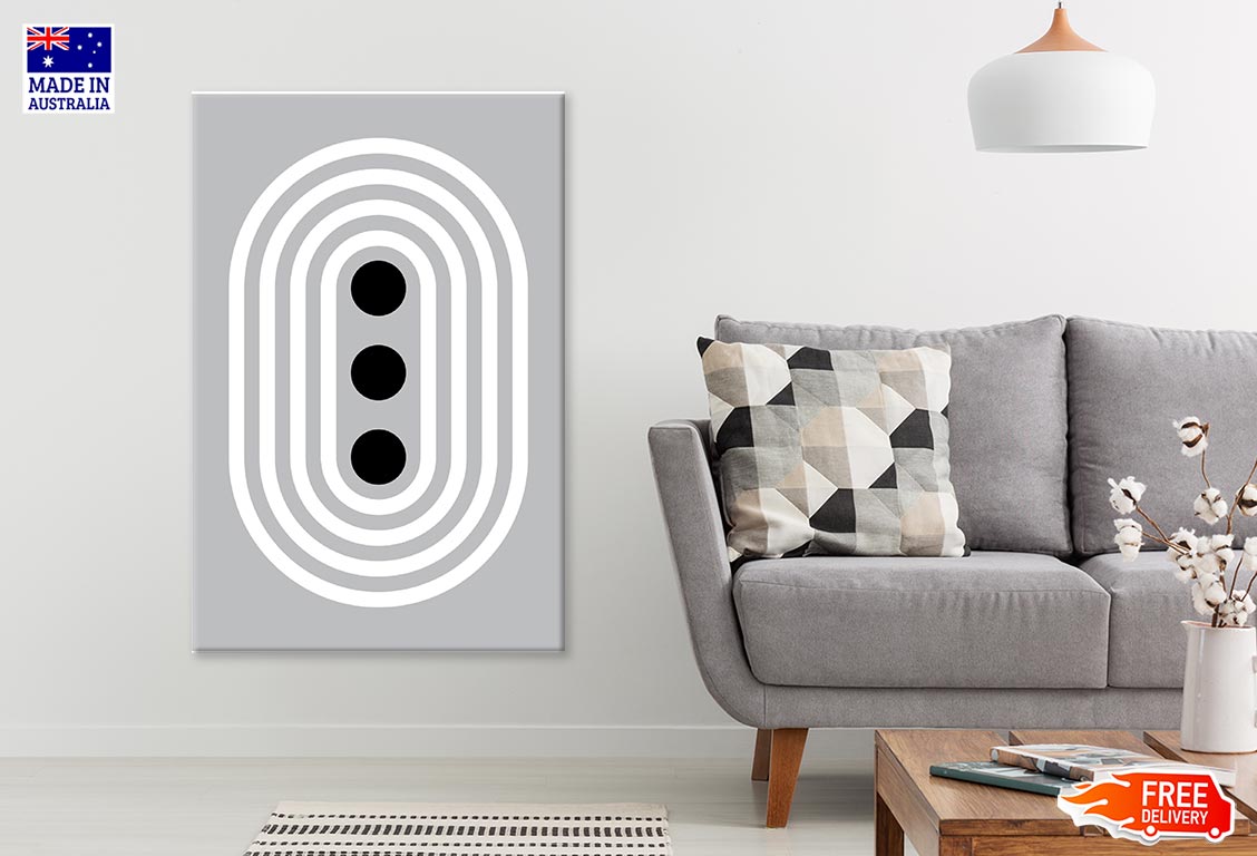 Black Circle & White Lines Design Print 100% Australian Made