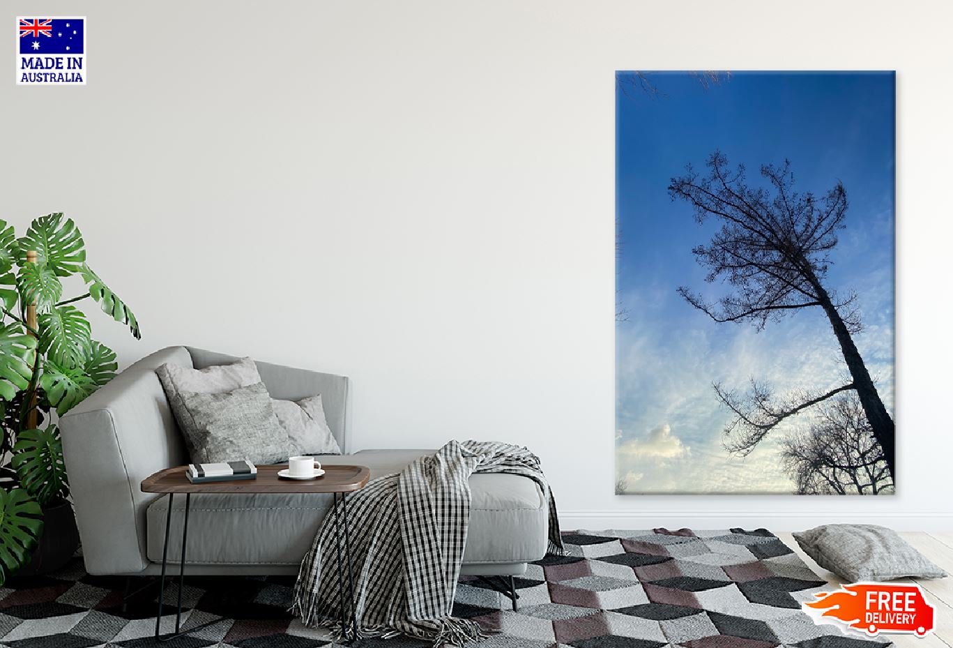 Leafless Tree with Blue Sky View Photograph Print 100% Australian Made