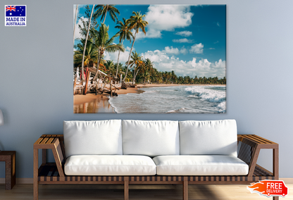 Palm Trees & Sea Shore Sky View Photograph Print 100% Australian Made