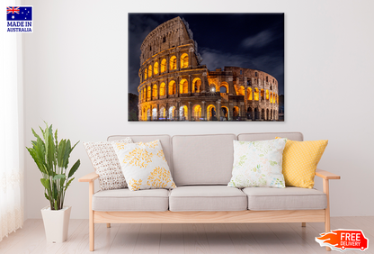 Coliseum Rome Night View Photograph Print 100% Australian Made