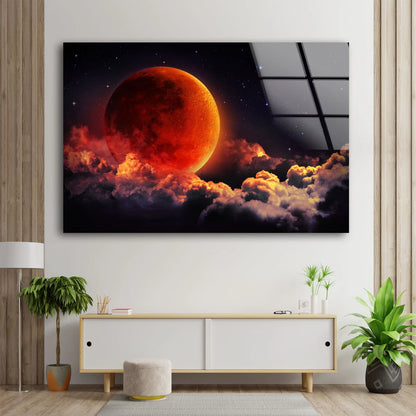 Blood Moon & Sky Design Acrylic Glass Print Tempered Glass Wall Art 100% Made in Australia Ready to Hang