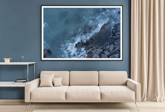 Rocks On Sea & Sea Aerial View Photograph Home Decor Premium Quality Poster Print Choose Your Sizes